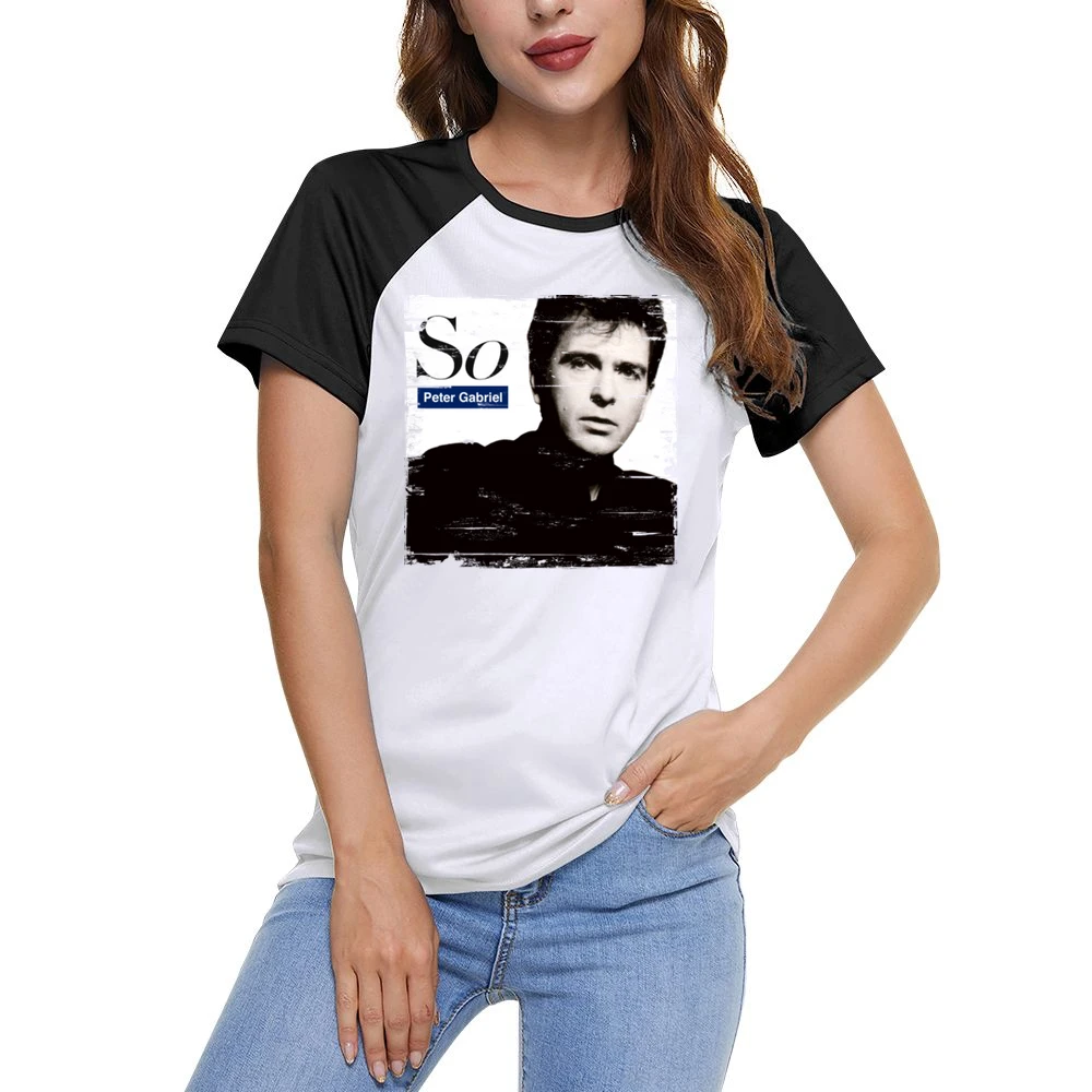 Peter Gabriel So Album Cover Distressed Image Women Ladies Short Sleeve T-Shirt