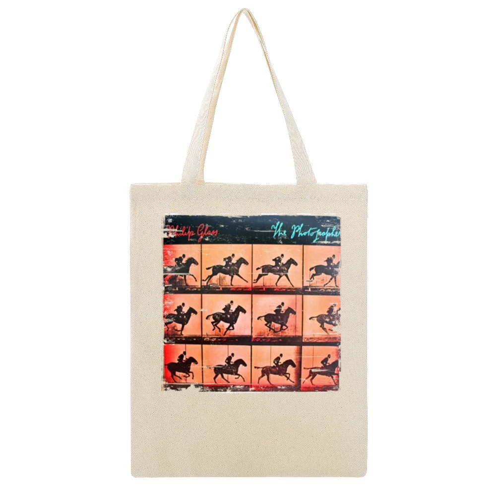 Philip Glass The Photographer Album Cover Distressed Image Beige Canvas Tote Shopping Bag