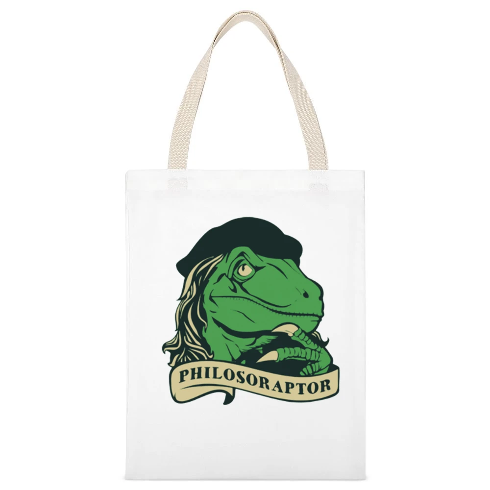 Philosoraptor - raptor philosoper White Canvas Tote Shopping Bag