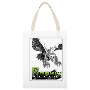 Phoenix Video Game Retro 80s White Canvas Tote Shopping Bag