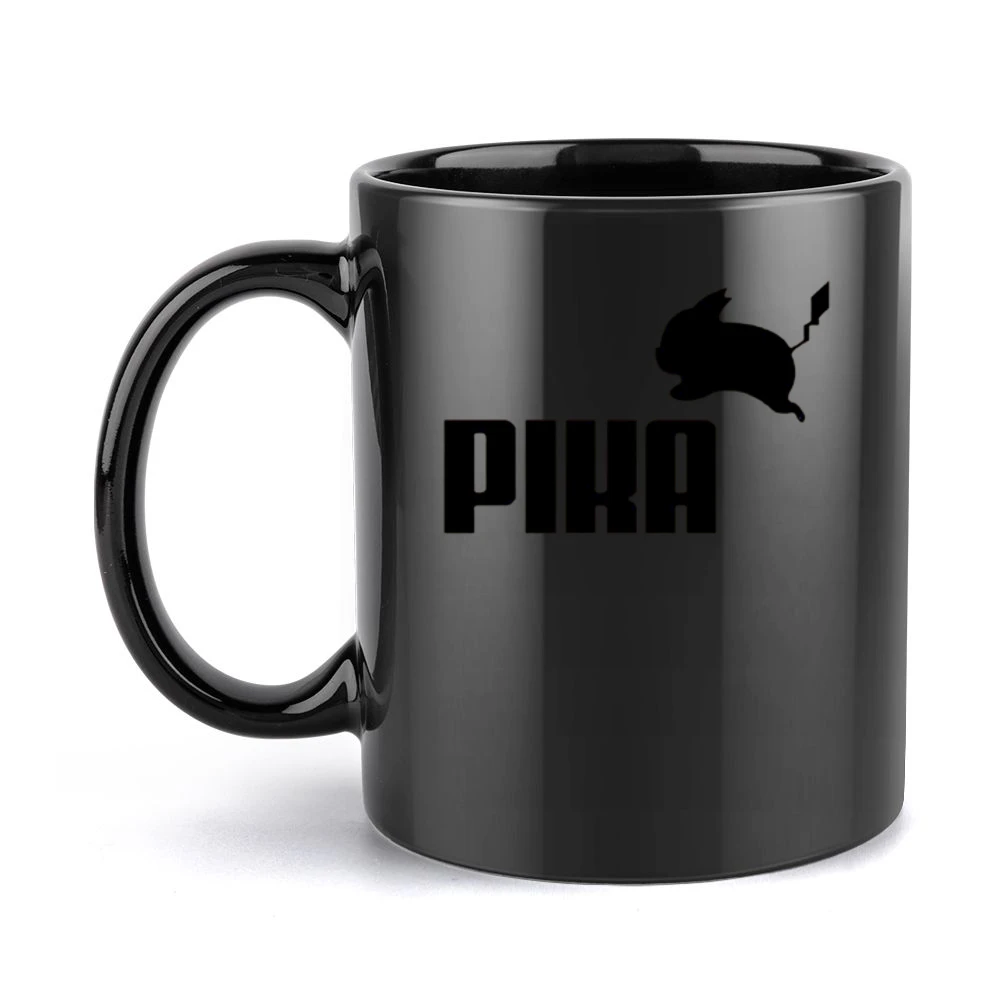 Pika Pikachu Pokemon Go Funny Puma Parody Graphic Anime Black Mug