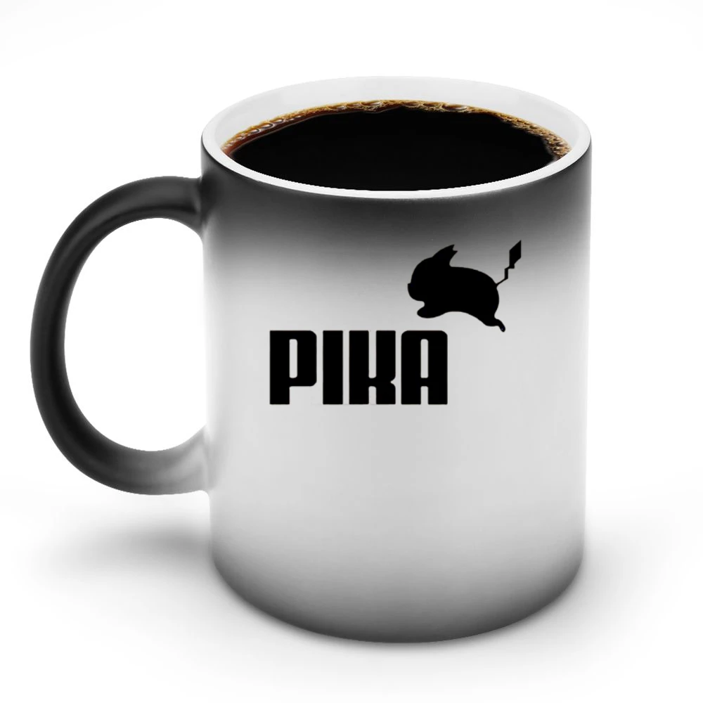 Pika Pikachu Pokemon Go Funny Puma Parody Graphic Anime Discoloration Mug