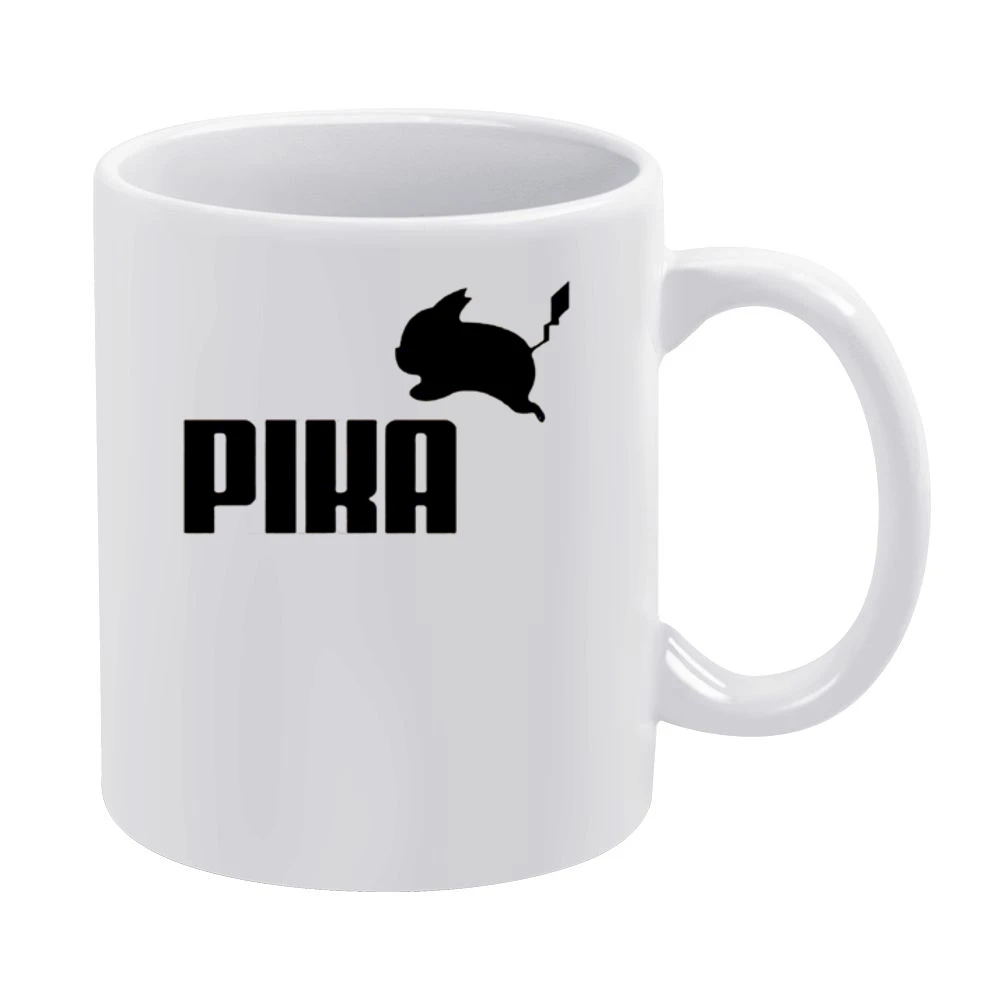 Pika Pikachu Pokemon Go Funny Puma Parody Graphic Anime White Mug