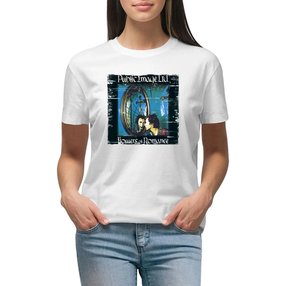 Pil Flowers Of Romance Album Cover Distressed Image Premium Women Ladies T-shirt