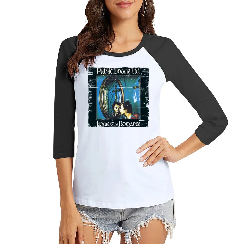 Pil Flowers Of Romance Album Cover Distressed Image Women Ladies 3-4 Sleeve T-Shirt
