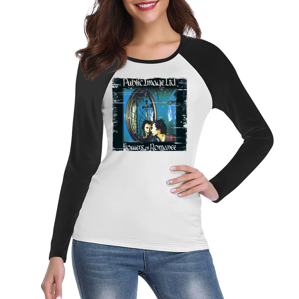 Pil Flowers Of Romance Album Cover Distressed Image Women Ladies Long Sleeve T-Shirt