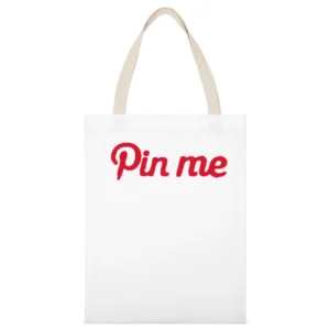 Pin Me Funny Pinterest Popular Social Media Graphic White Canvas Tote Shopping Bag