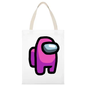 Pink Suspect Fun Video Game Fan White Canvas Tote Shopping Bag