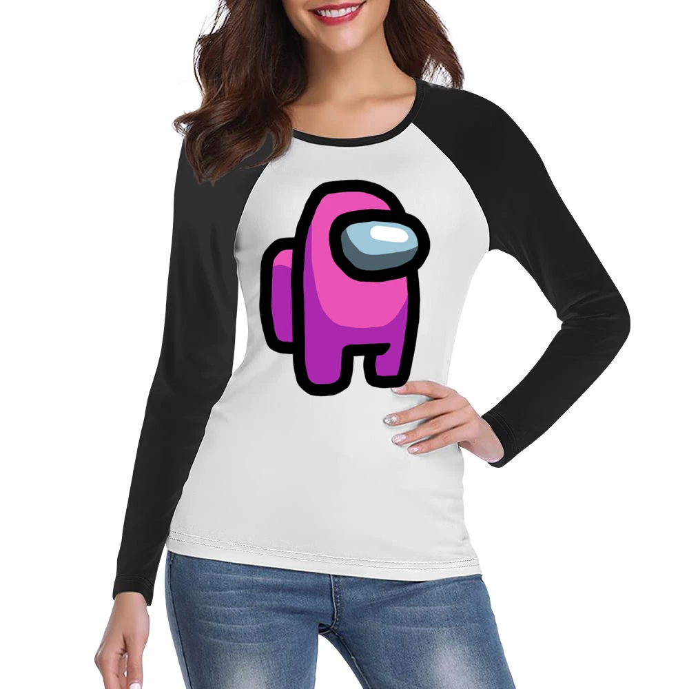 Pink Suspect Fun Video Game Fan Women Ladies Long Sleeve T-Shirt