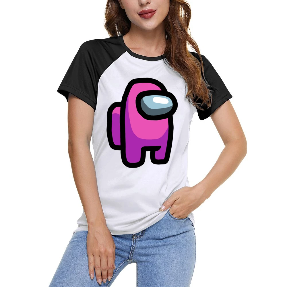 Pink Suspect Fun Video Game Fan Women Ladies Short Sleeve T-Shirt