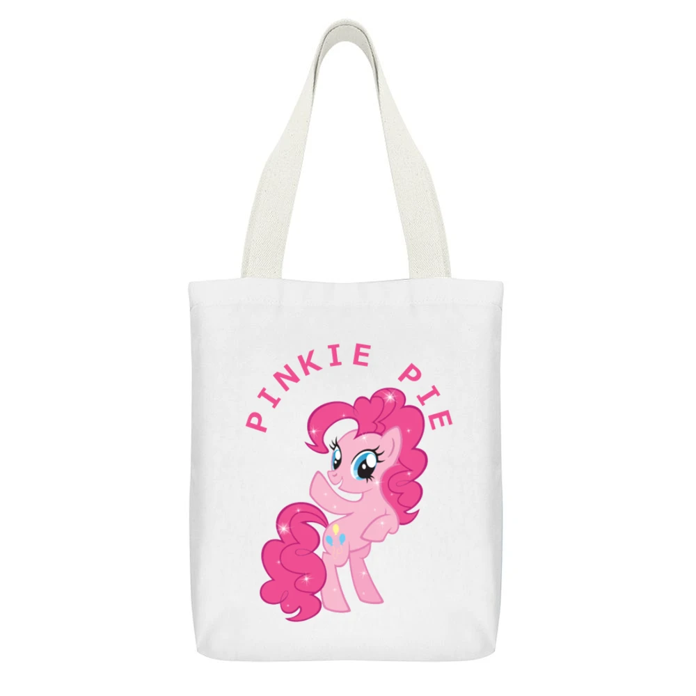 Pinkie Pie My Little Pony White Canvas Tote Shopping Bag With Interior Pocket