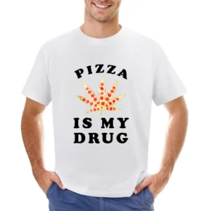Pizza Is My Drug Fun Pot Leaf Pizza Lover Asian Size Men T-Shirt
