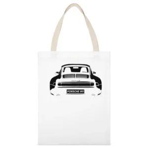 Porsche 911 Carrera S Back Bumper Popular Car Enthusiast Club Graphic White Canvas Tote Shopping Bag
