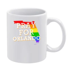 Pray For Orlando Florida Support LGBT Love Graphic White Mug