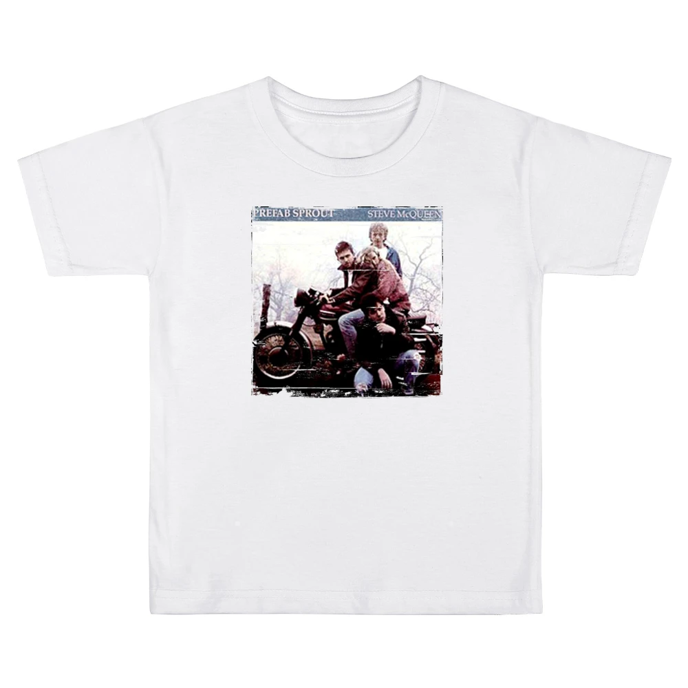 Prefab Sprout Steve McQueenTwo Wheels Good Album Cover Distressed Imag Kids Boys Girls T-Shirt