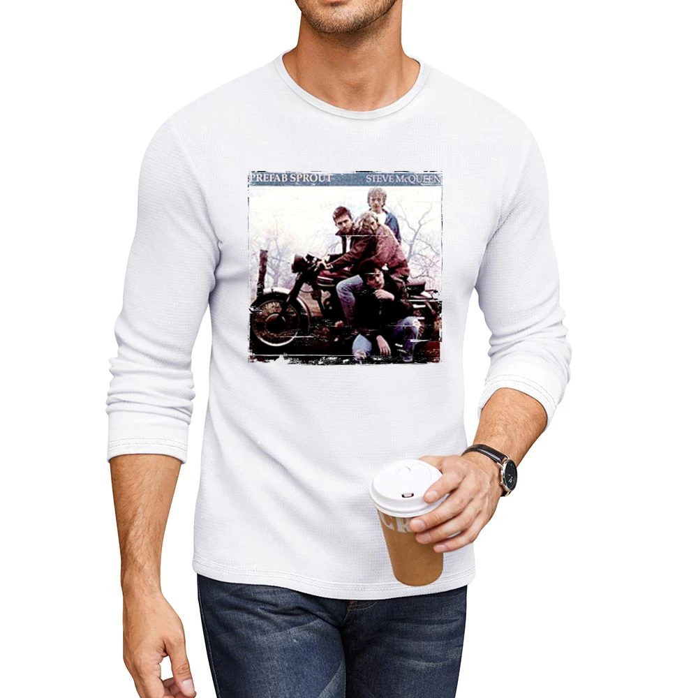 Prefab Sprout Steve McQueenTwo Wheels Good Album Cover Distressed Imag Men CrewNeck Long Sleeve T-Shirt