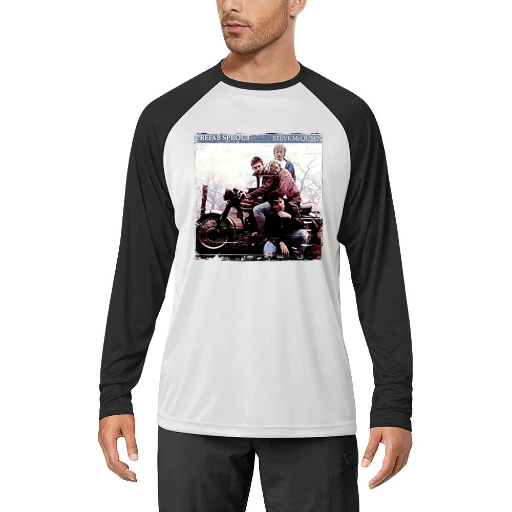Prefab Sprout Steve McQueenTwo Wheels Good Album Cover Distressed Imag Men Long Sleeve T-Shirt