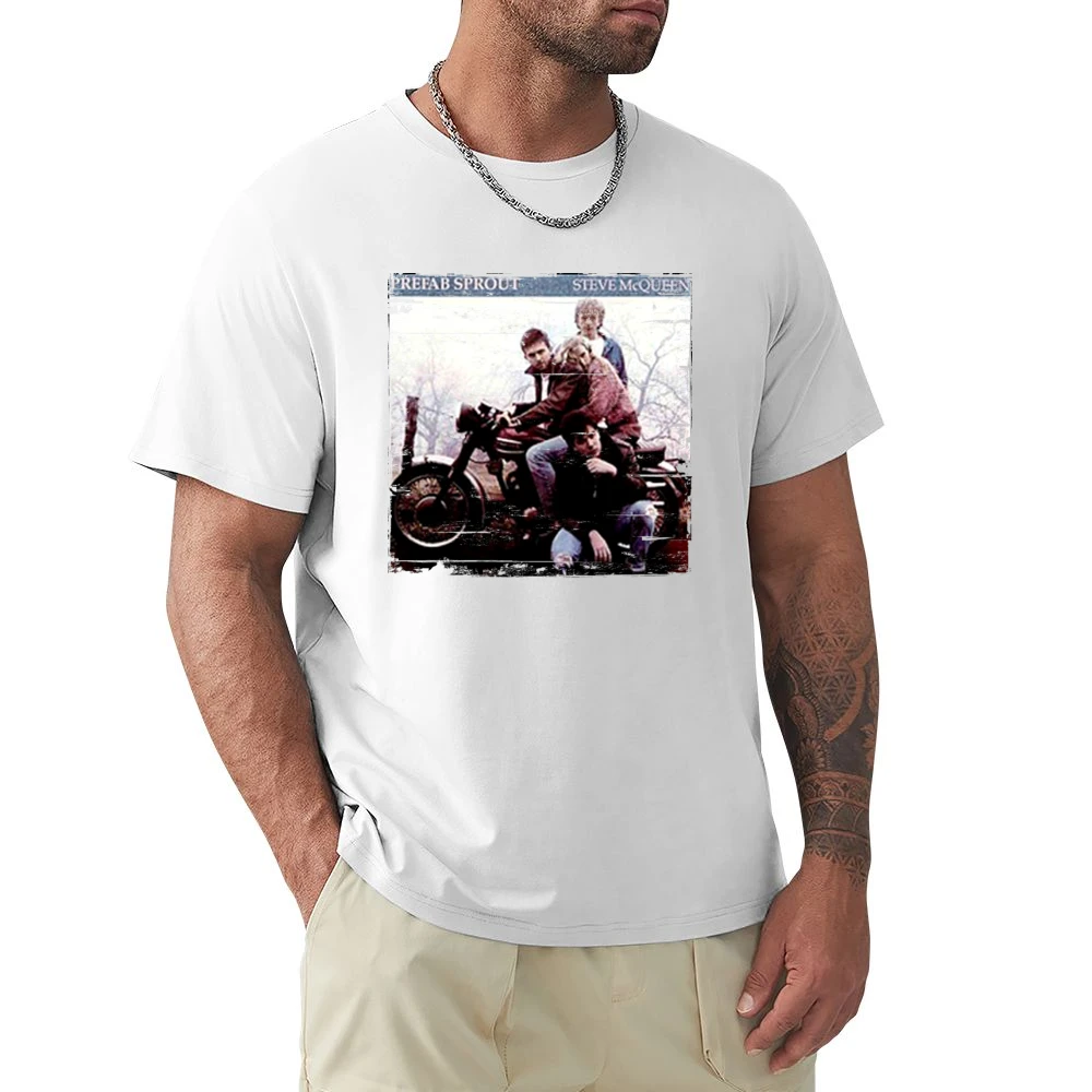 Prefab Sprout Steve McQueenTwo Wheels Good Album Cover Distressed Imag Premium Men T-shirt
