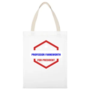 Professor Farnsworth For President 2016 Futurama TV Show White Canvas Tote Shopping Bag