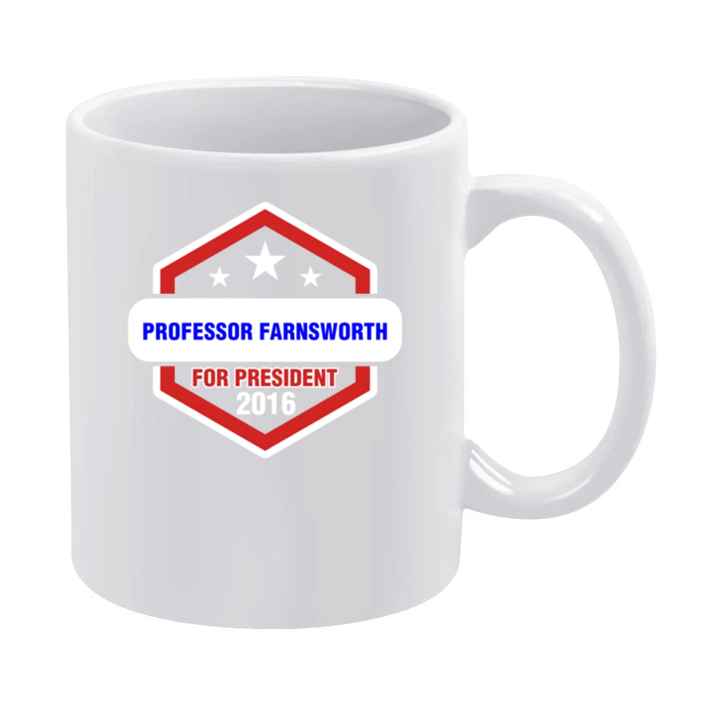 Professor Farnsworth For President 2016 Futurama TV Show White Mug