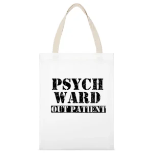 Psych Ward Out Patient Halloween Tshirt (all Colors And Styles Availab White Canvas Tote Shopping Bag