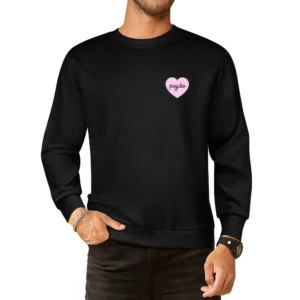 Psycho Heart Instagram Sticker Graphic Ladies European Size Pullover Sweater
