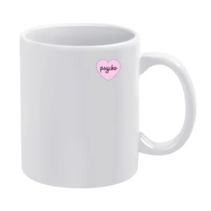 Psycho Heart Instagram Sticker Graphic Ladies White Mug
