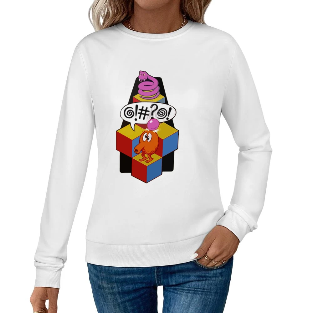 Q-Bert video game Women Pullover Sweatshirt