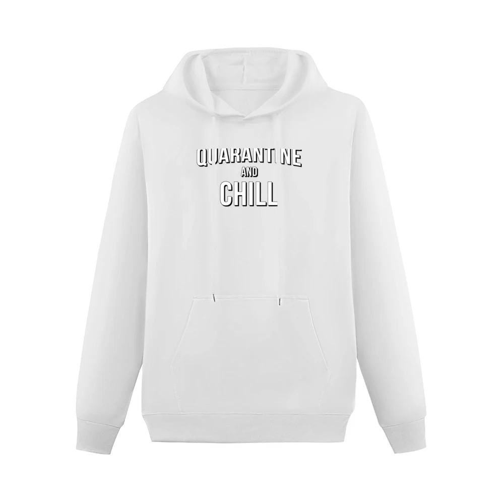 Quarantine And Chill Funny Netflix Parody Covid-19 Coronavirus Red T S Men Hoodie With Pocket