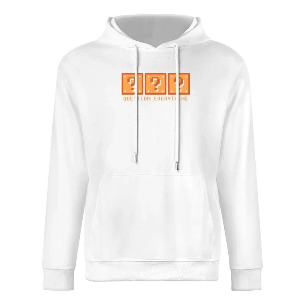 Question Everything Mario Retro Video Game 80s European Size Men Hoodie