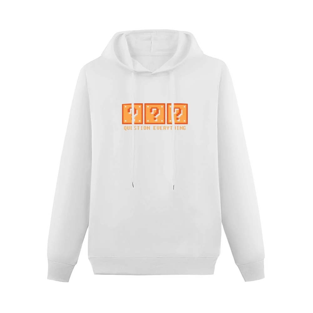 Question Everything Mario Retro Video Game 80s Men Hoodie Without Pocket