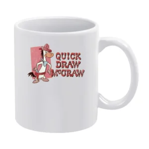 Quick Draw Mcgraw Fun Cool Vintage Style Distressed Graphic Retro Tv S White Mug