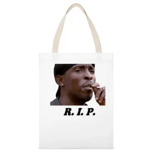 R I P Omar Little White Canvas Tote Shopping Bag
