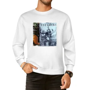 REM Document Album Cover Distressed Image European Size Pullover Sweater