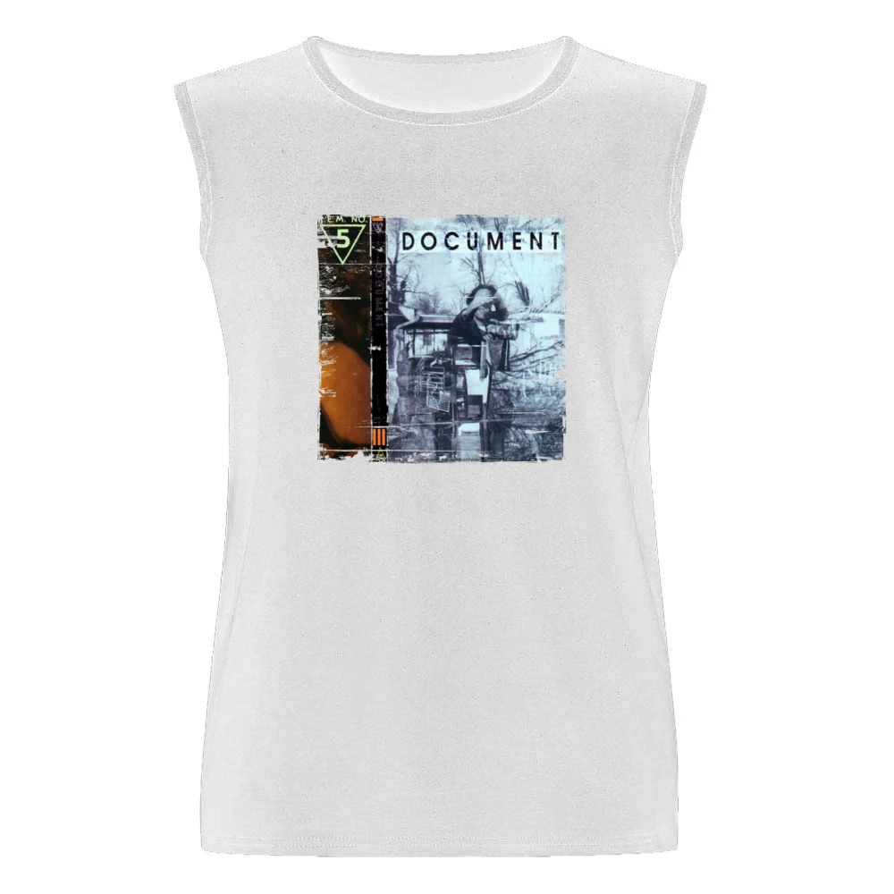 REM Document Album Cover Distressed Image Men Sleeveless T-Shirt