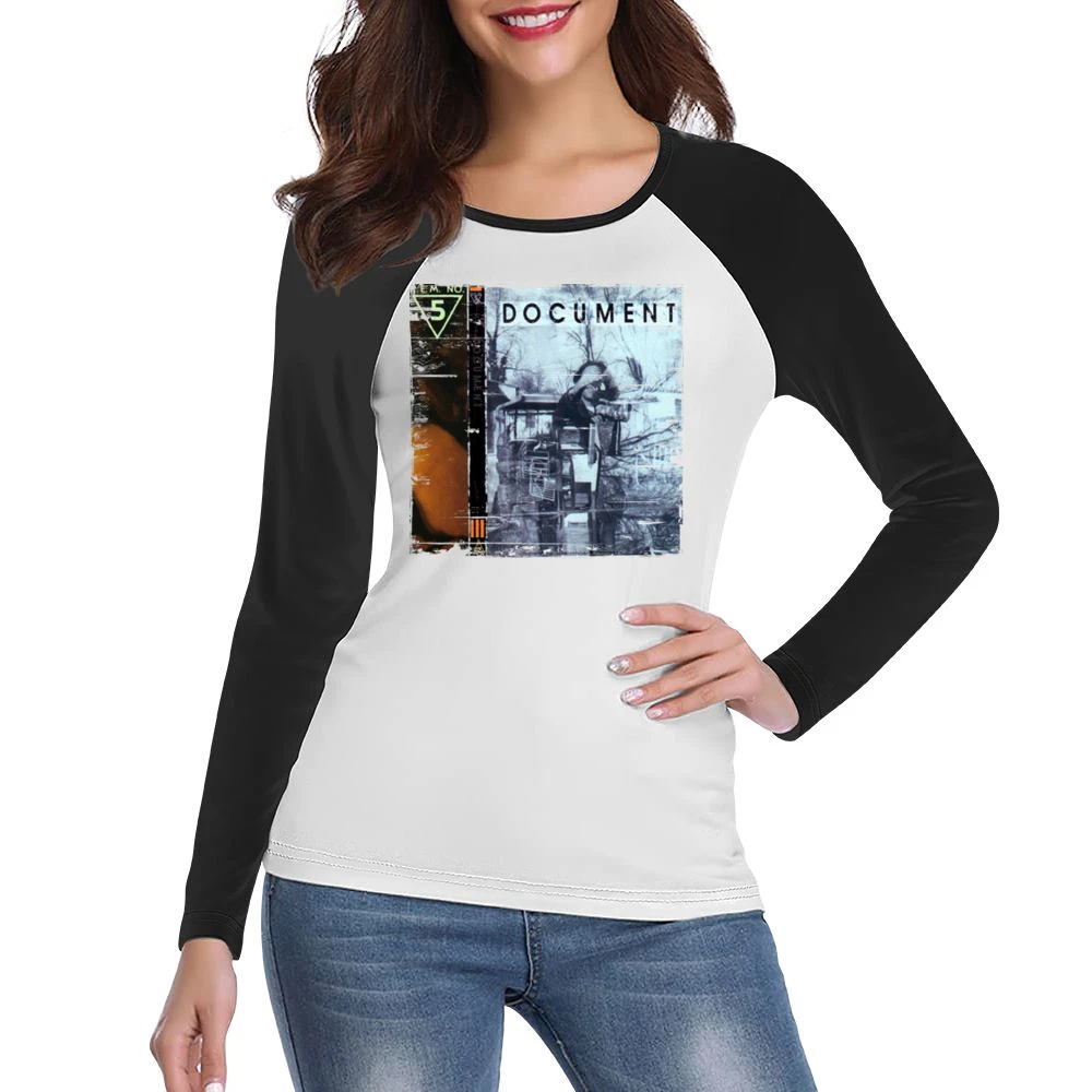 REM Document Album Cover Distressed Image Women Ladies Long Sleeve T-Shirt