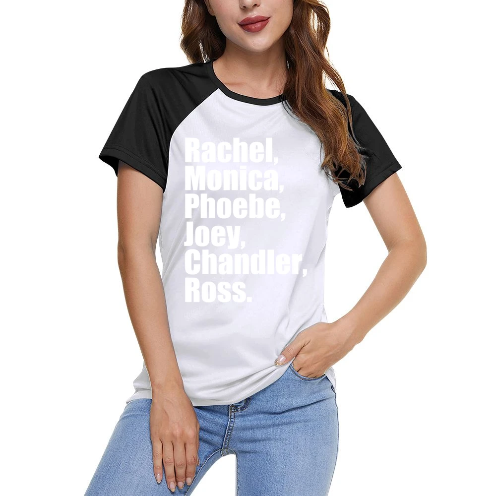 Rachel Monica Phoebe Joey Chandler Ross Fun Friends TV Show Women Ladies Short Sleeve T-Shirt