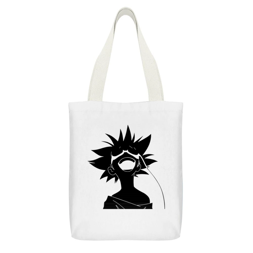 Radical Edward Ed in some perspective was thinking Space cowboy bebop White Canvas Tote Shopping Bag With Interior Pocket