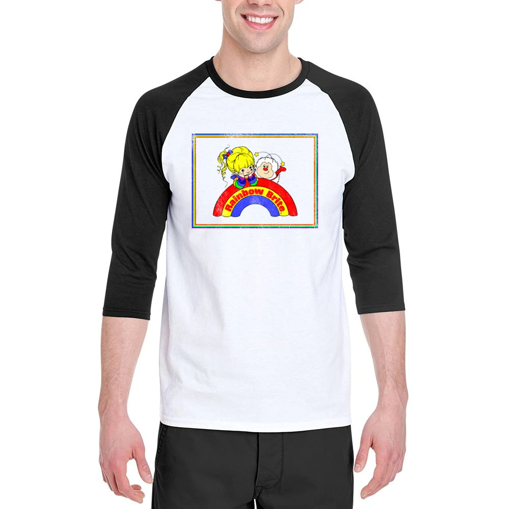 Rainbow Brite Fun Cool Vintage Style Distressed Graphic Retro Tv Show Men 3/4 Sleeve T-Shirt