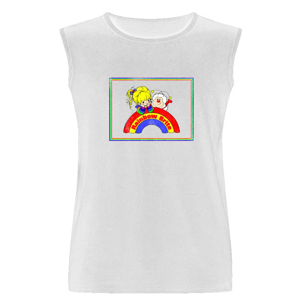 Rainbow Brite Fun Cool Vintage Style Distressed Graphic Retro Tv Show Men Sleeveless T-Shirt