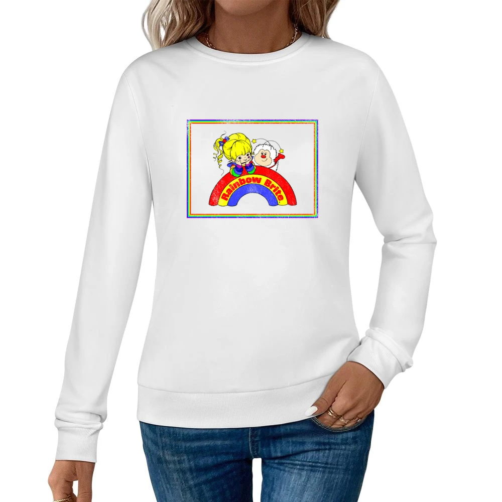 Rainbow Brite Fun Cool Vintage Style Distressed Graphic Retro Tv Show Women Pullover Sweatshirt