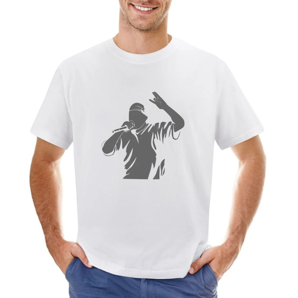 Rapper singing with microphone Asian Size Men T-Shirt