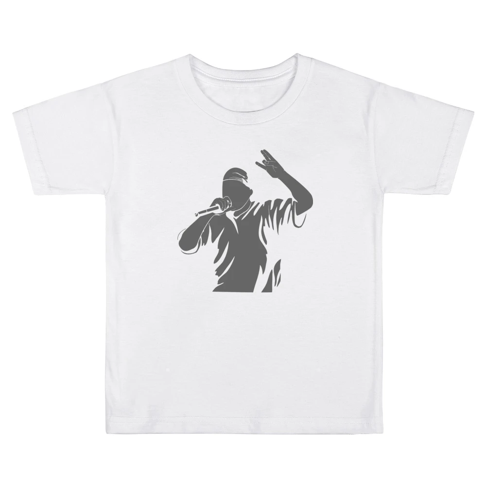 Rapper singing with microphone Kids Boys Girls T-Shirt