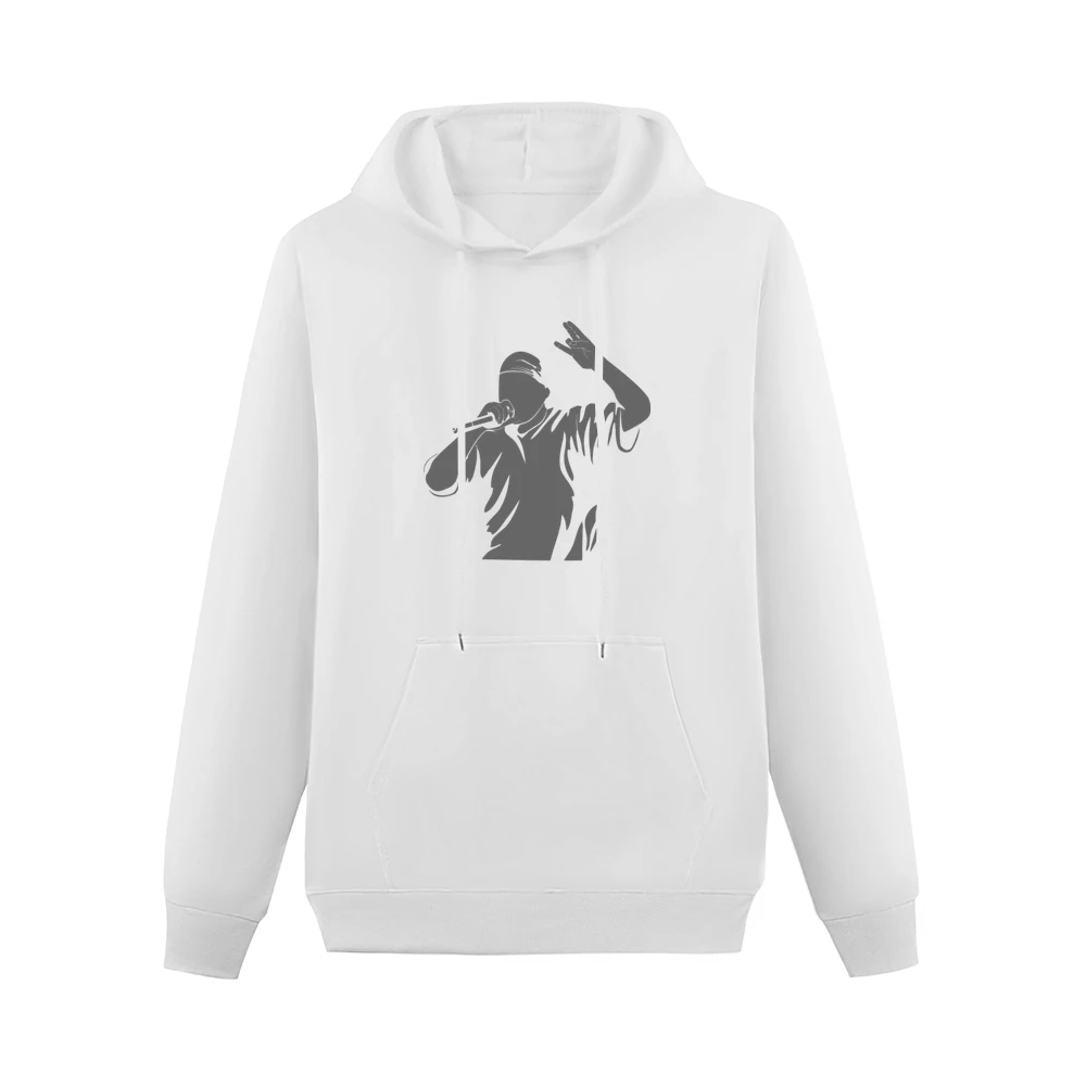 Rapper singing with microphone Men Hoodie With Pocket
