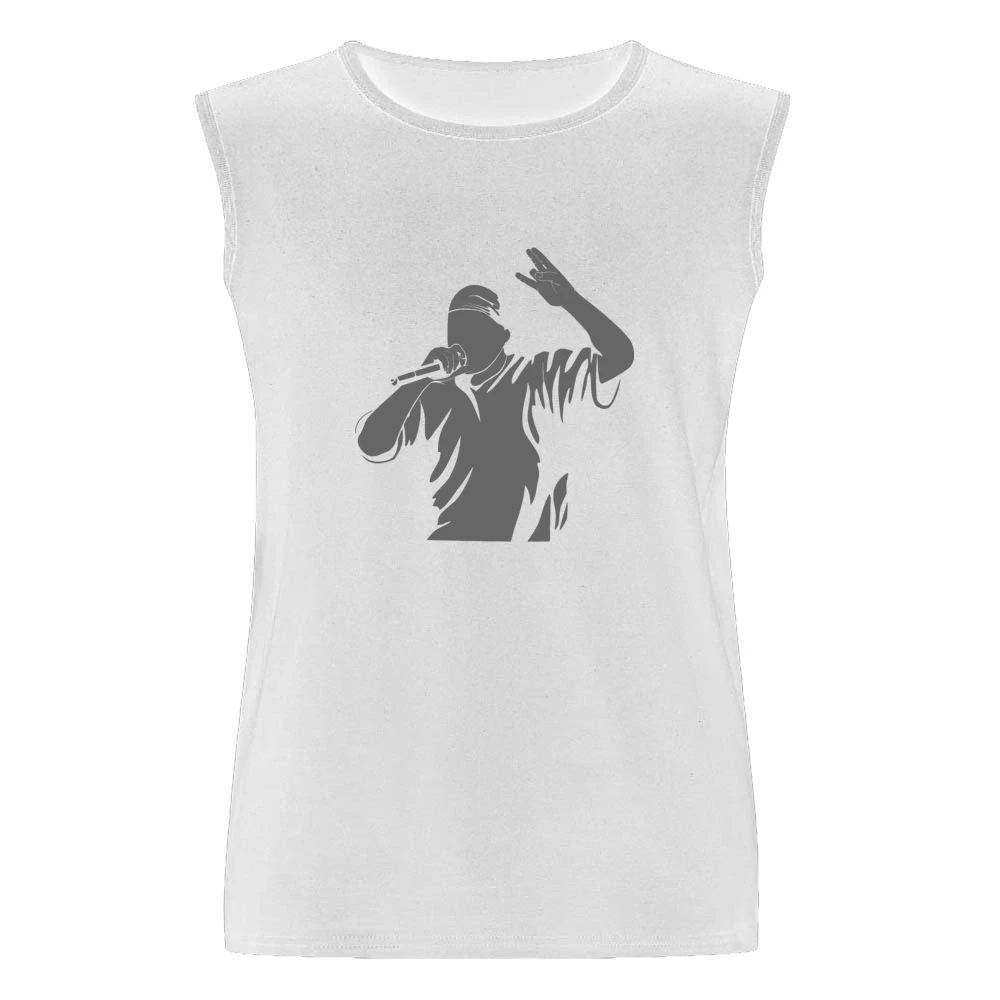 Rapper singing with microphone Men Sleeveless T-Shirt
