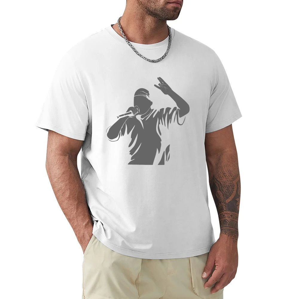 Rapper singing with microphone Premium Men T-shirt