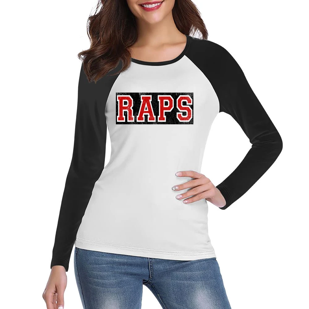 Raps Distressed Graphic Basketball Toronto Playoffs Women Ladies Long Sleeve T-Shirt