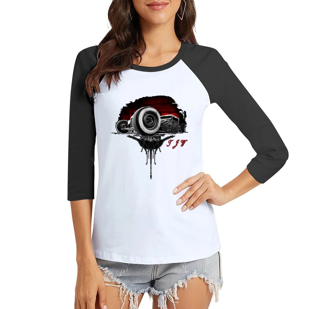 Rat Rod Tjw Women Ladies 3-4 Sleeve T-Shirt