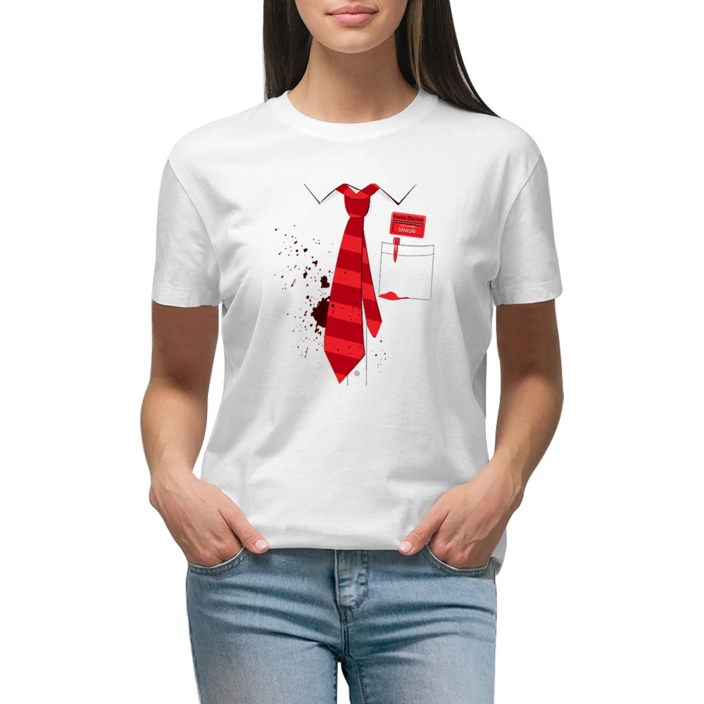 Red Ink stain on your shirt with red tie pen Premium Women Ladies T-shirt