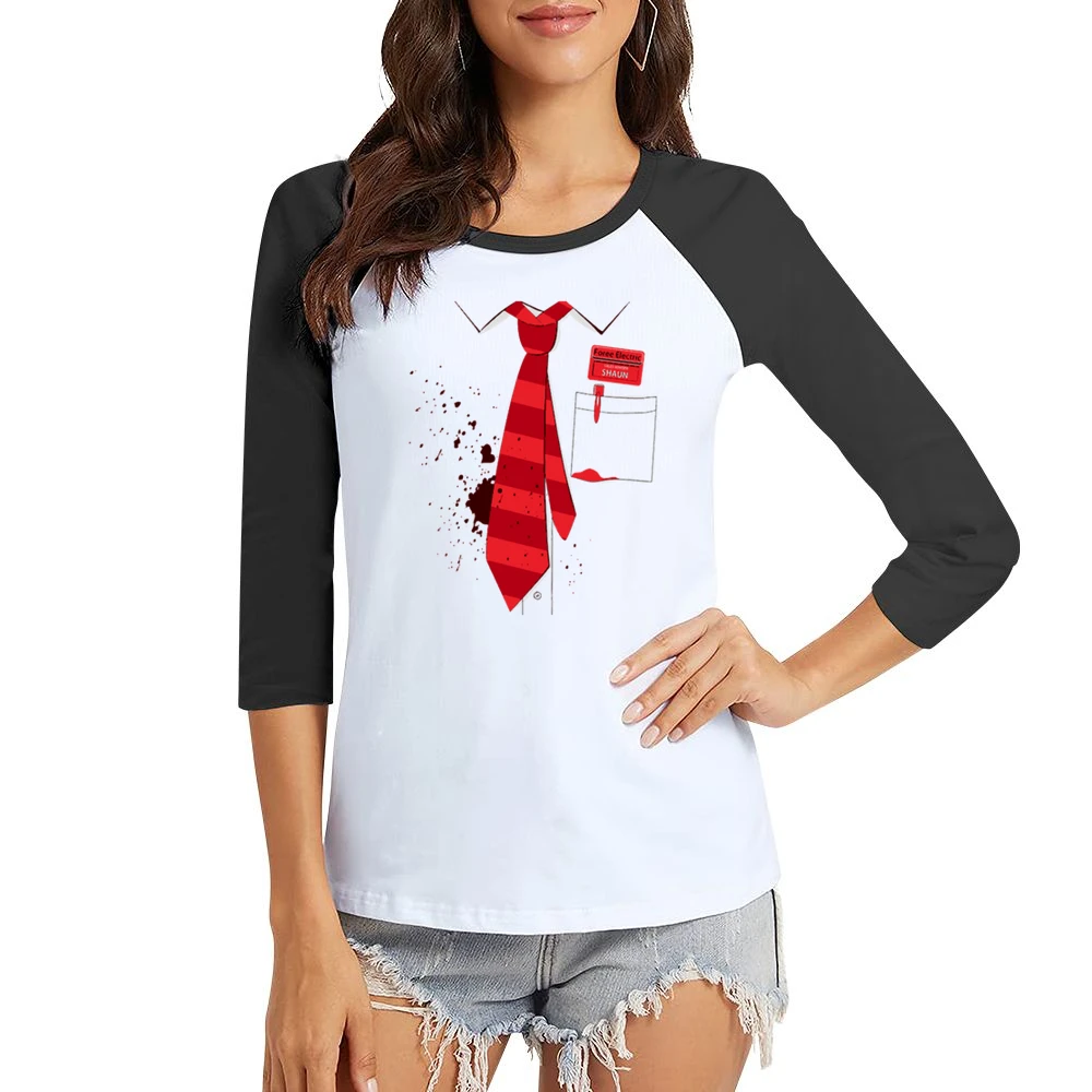 Red Ink stain on your shirt with red tie pen Women Ladies 3-4 Sleeve T-Shirt